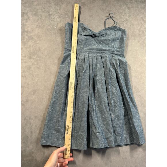 Madewell Chambray Tie-Front Cutout Cami Dress Women’s Size 4 Mini Smocked Blue - Picture 8 of 16